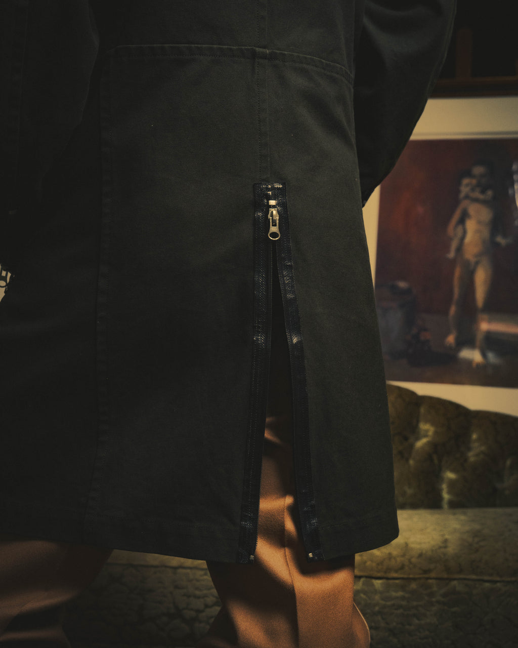 -SPECIAL- "COMME des GARÇONS HOMME" 03AW Asymmetric zip long coat