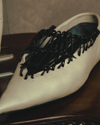 -SPECIAL- “JIL SANDER” 2020’s interwoven strap pointed-toe flat shoes