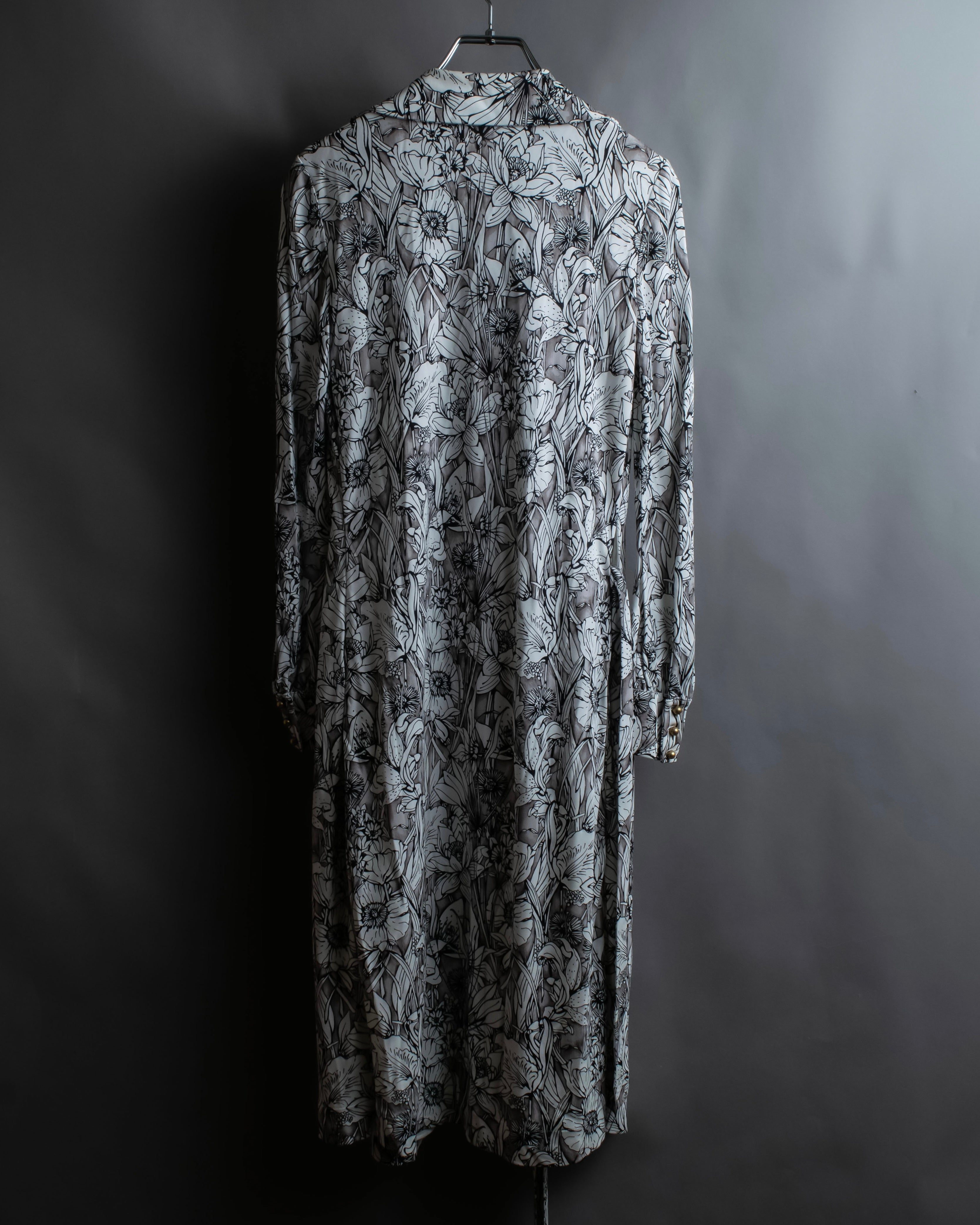 "GUCCI" Monotone floral print wrap dress