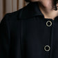 "ALBERTA FERRETTI" Large button shaped flare silhouette soutien collar coat