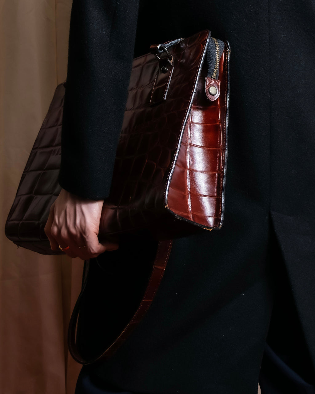 “Jean Paul Gautier” Crocodile-embossed business bag