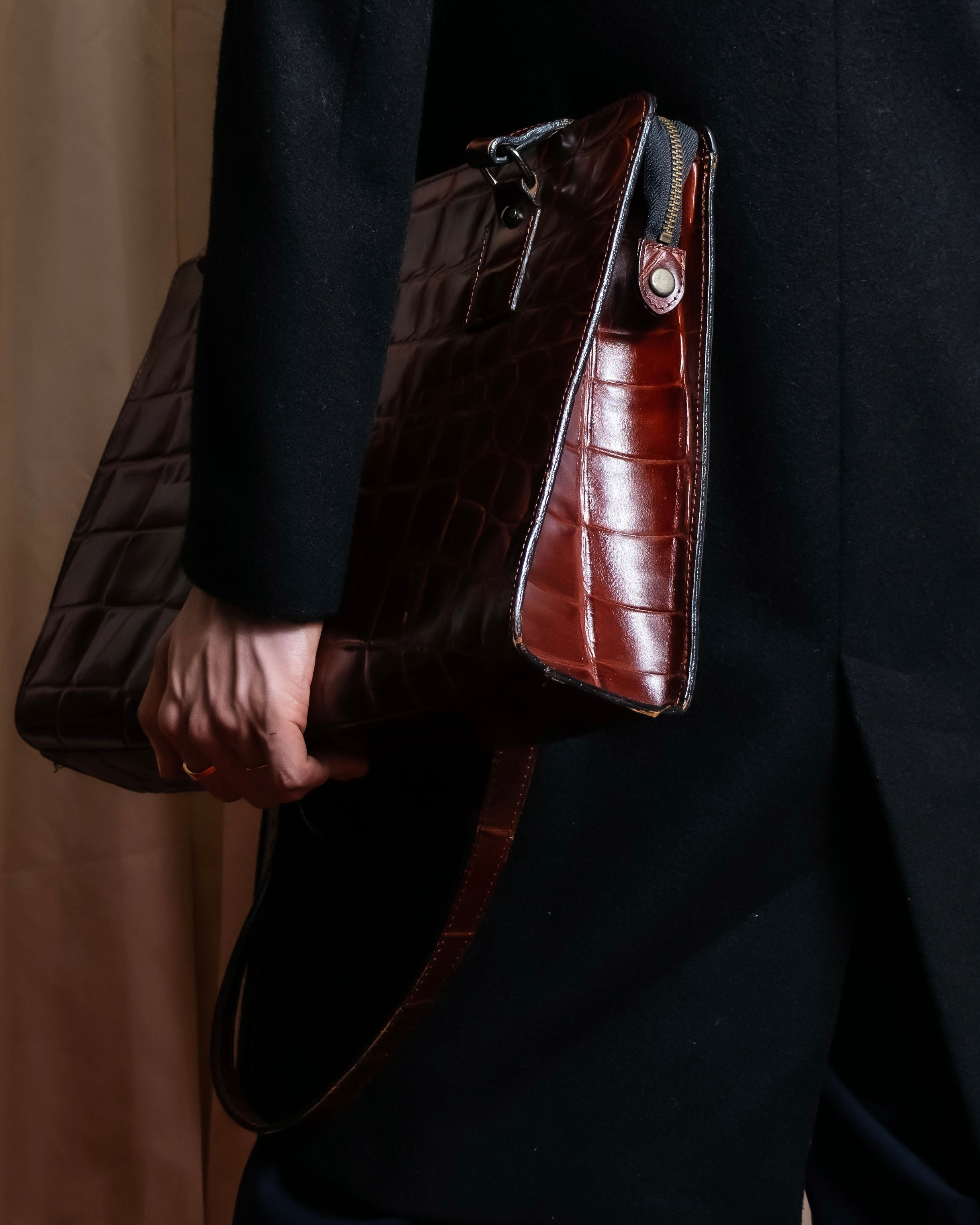 “Jean Paul Gautier” Crocodile-embossed business bag