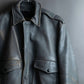 "VANSON" Out pocket design ribbed leather jacket