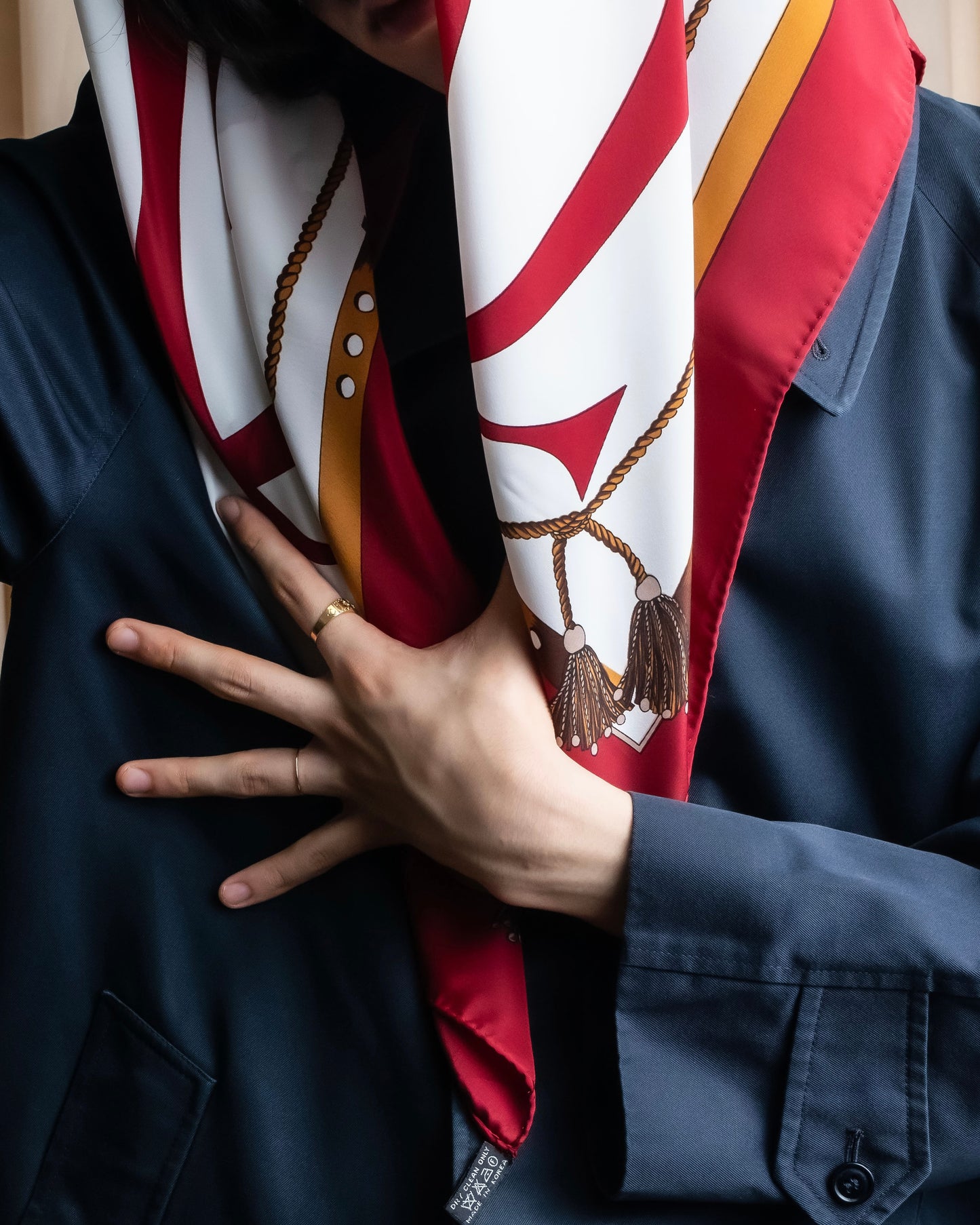 "Cartier" 2C logo printed silk square scarf