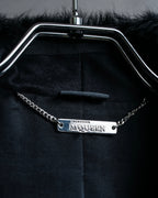 "Alexandar McQueen" Fur trimmed design shaped tailored jacket