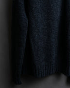 "Saint Laurent" Long-haired wool charcoal tone knit pullover