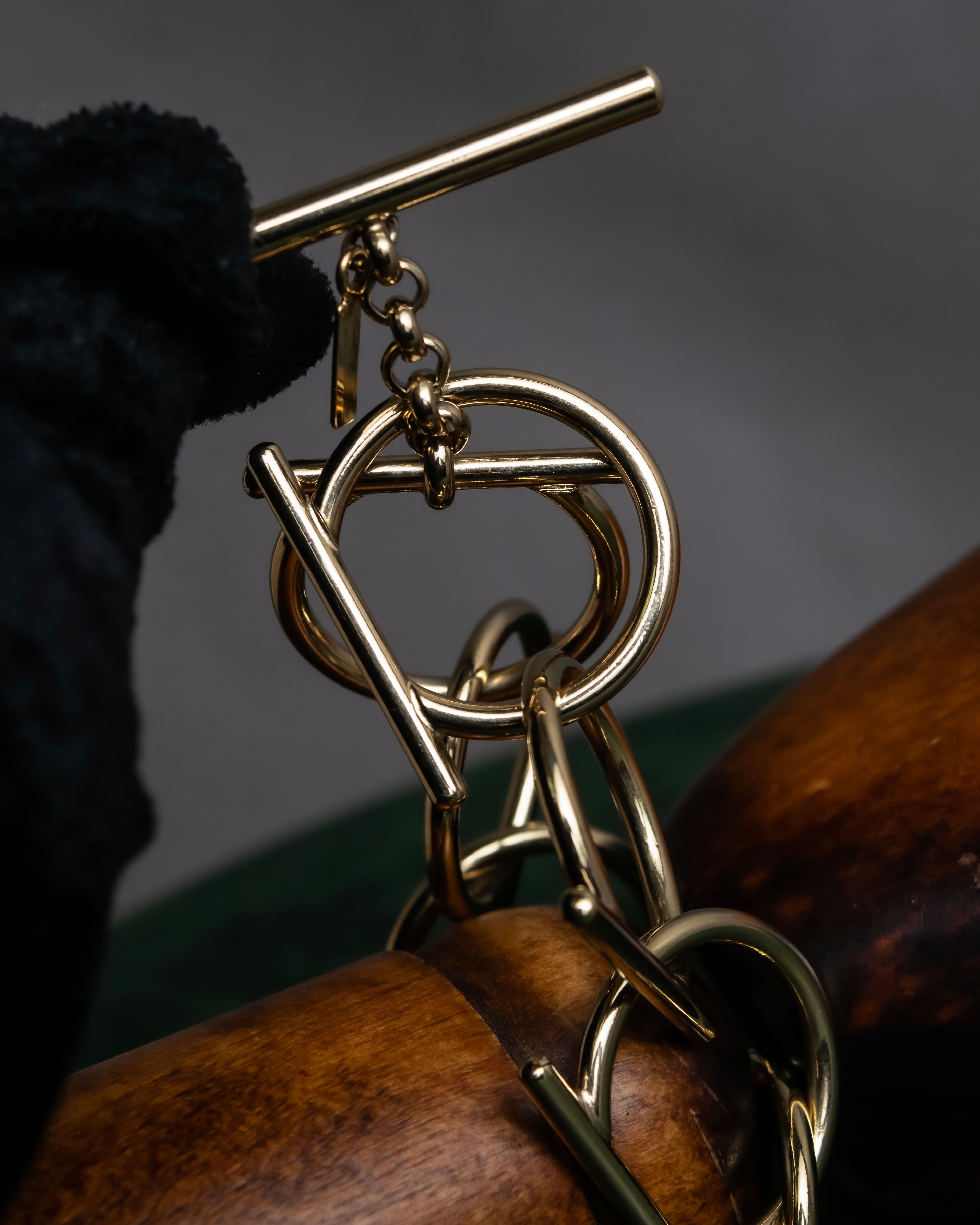 "Salvatore Ferragamo" Gancini motif layered gold bracelet