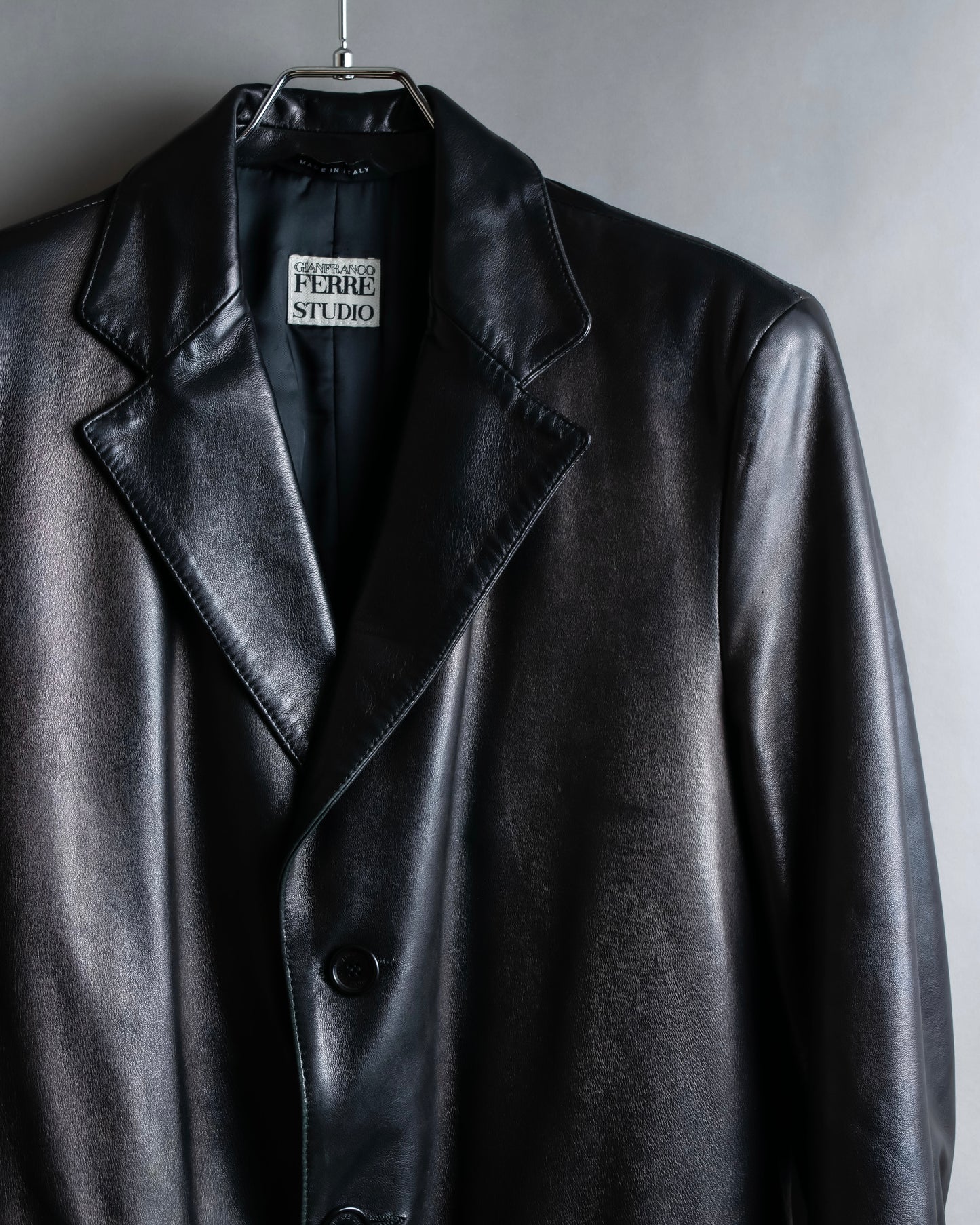 "GIANFRANCO FERRE" Oversized lamb leather chester coat