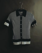 "Salvatore Ferragamo" 00's-10's Monochrome striped cotton knit polo