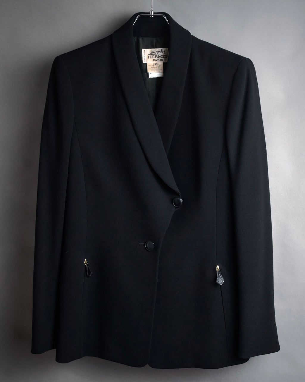-SPECIAL- “HERMÈS” 90’s Shawl collar asimmetry jacket