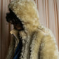 "DIESEL" Double zipper hooded long fur coat