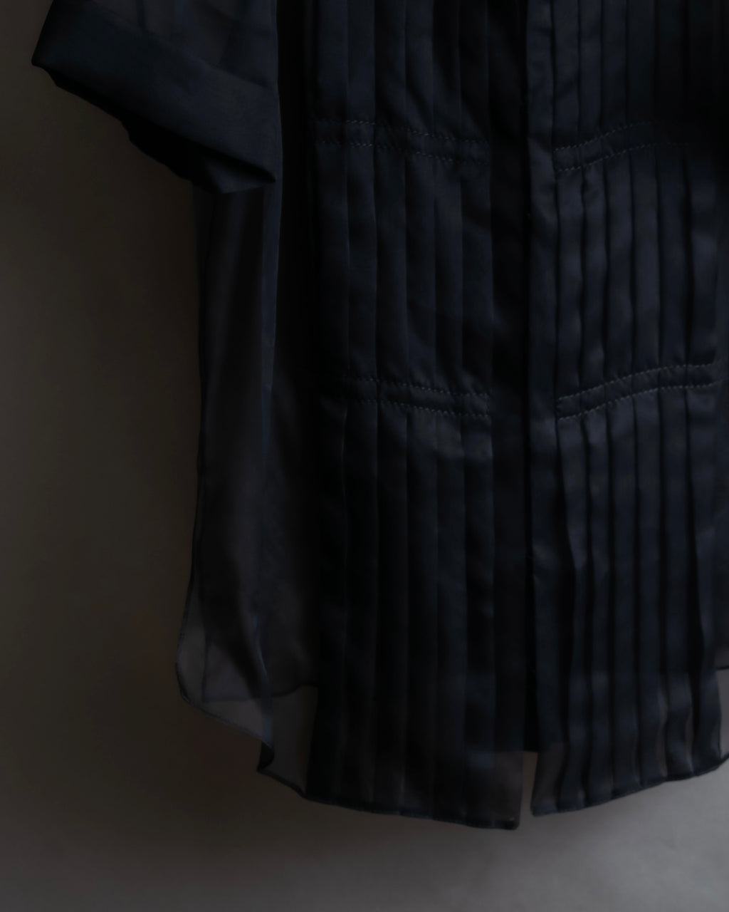 "CELINE" See-through layered design shirt & skirt set up