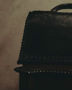 -SPECIAL- “FENDI” 80’s-90’s Coat of arms embossed whipstitched leather handbag