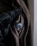 "Dolce &amp; Gabbana" Herringbone pattern slim shape chester coat