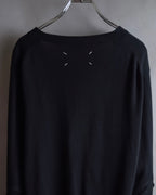 "MAISON MARGIELA" 18SS Elbow patched v-neck knit cardigan