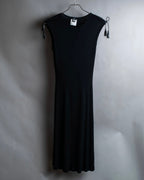 "GIANNI VERSACE" Tassel lace-up design A-line silhouette black dress