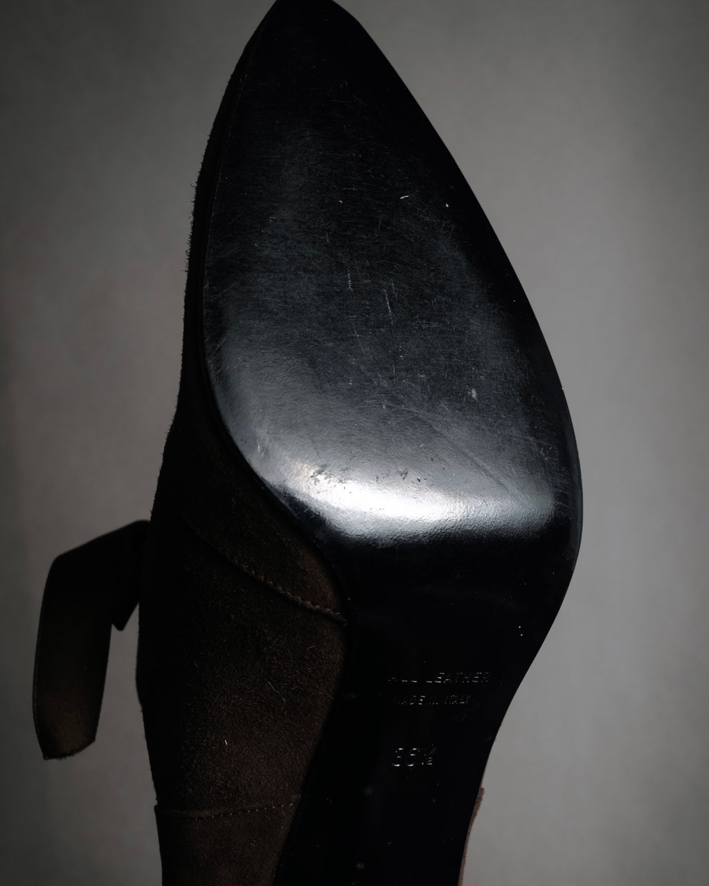 “Yves Saint Laurent” 90’s-00’s Suede ribbon lace-up pumps