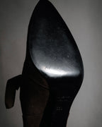 “Yves Saint Laurent” 90’s-00’s Suede ribbon lace-up pumps