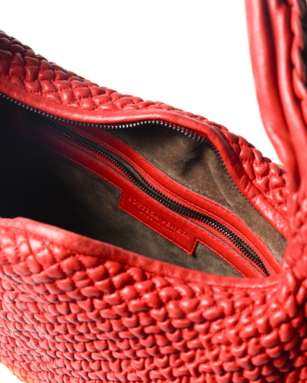 BOTTEGA VENETA/ Leather Hobo Shoulder Bag Red
