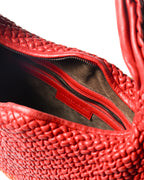 BOTTEGA VENETA/ Leather Hobo Shoulder Bag Red