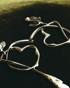 “BALENCIAGA” 2017-2023 organic heart and arrow clip-on drop earrings