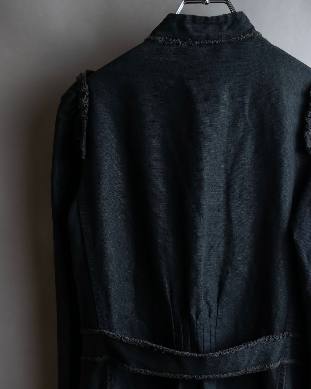 "vanessa bruno" Lace fringe design drawstring cotton linen shirt dress