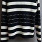 "liz claiborne" Thick pitch striped bicolor knit pullover