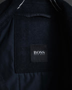 "HUGO BOSS" Double-breasted plaid coat