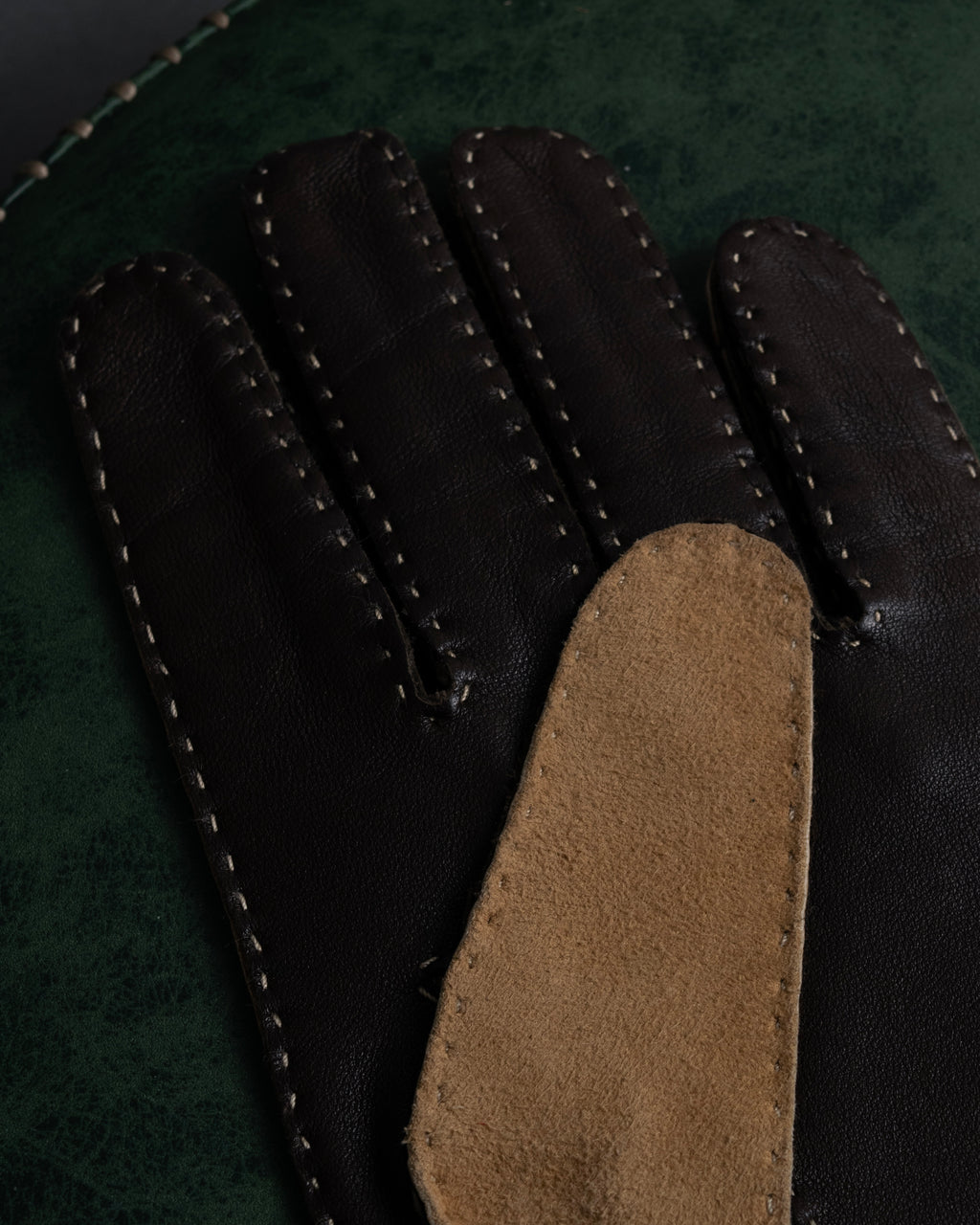 "LOEWE" Logo engraved combination leather gloves