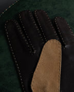 "LOEWE" Logo engraved combination leather gloves