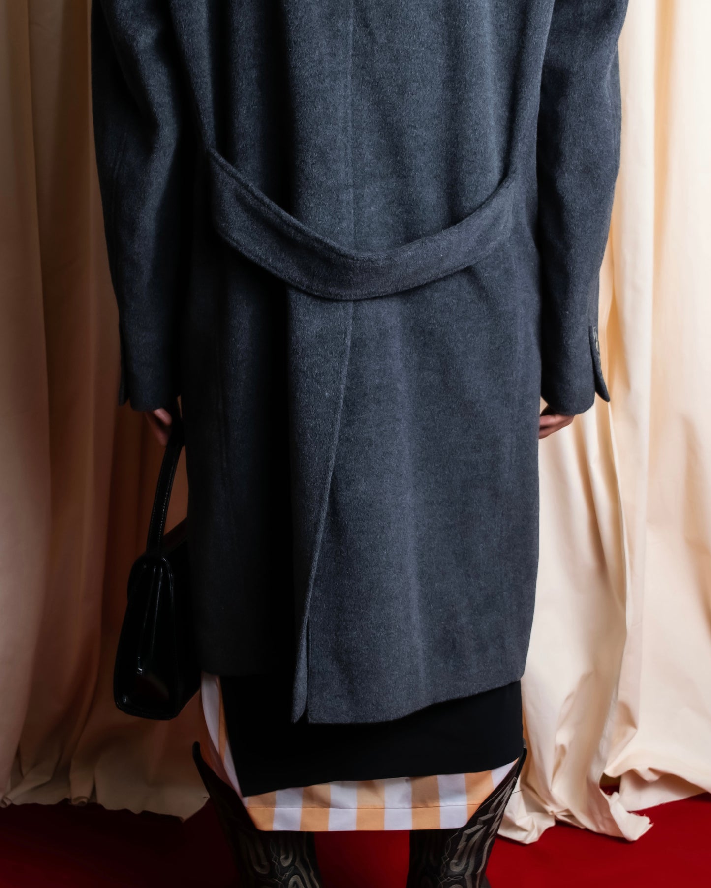 "GIANERANCO FERRE" Angora wool blend long chester coat