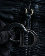 "Christian Dior" Karenina gathered design leather handbag
