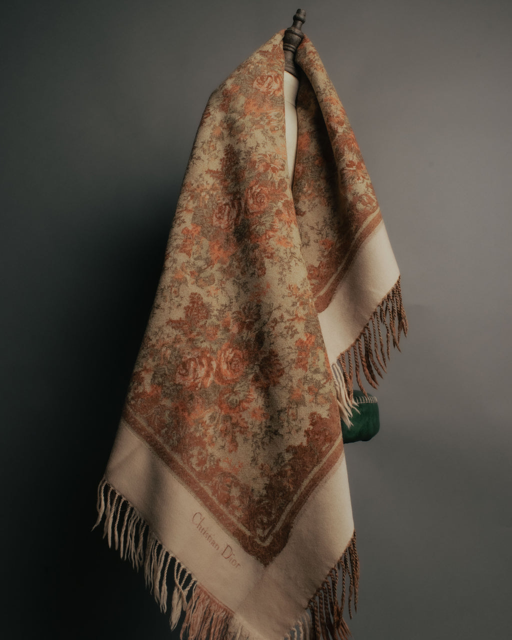 “Christian Dior“ 80’s-90’s Floral jacquard fringed stole