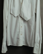 "Hermès" 70's-80's Elegant scarf collar shirt