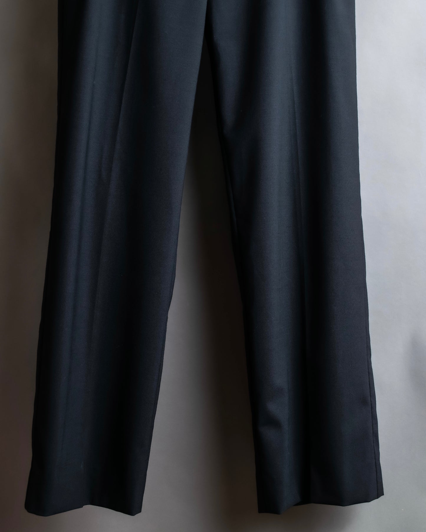 "VERSACE" Wide tapered silhouette no pleats slacks