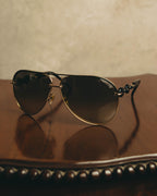 -SPECIAL- "Gucci" 00's Vintage aviator sunglasses with marina chain temples