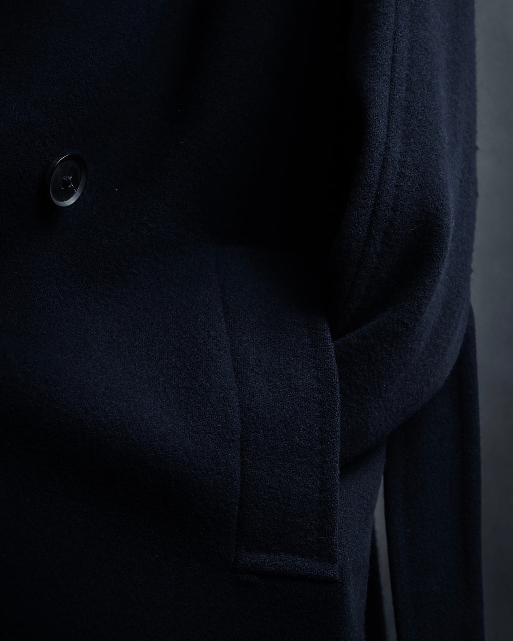 -SPECIAL- "CARUSO"
 Fur collar design belted melton coat