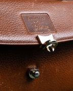 "BURBERRYS" Horizontally shaped brown leather one-handle bag