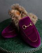 "GUCCI" Pink purple color velour princetown loafers