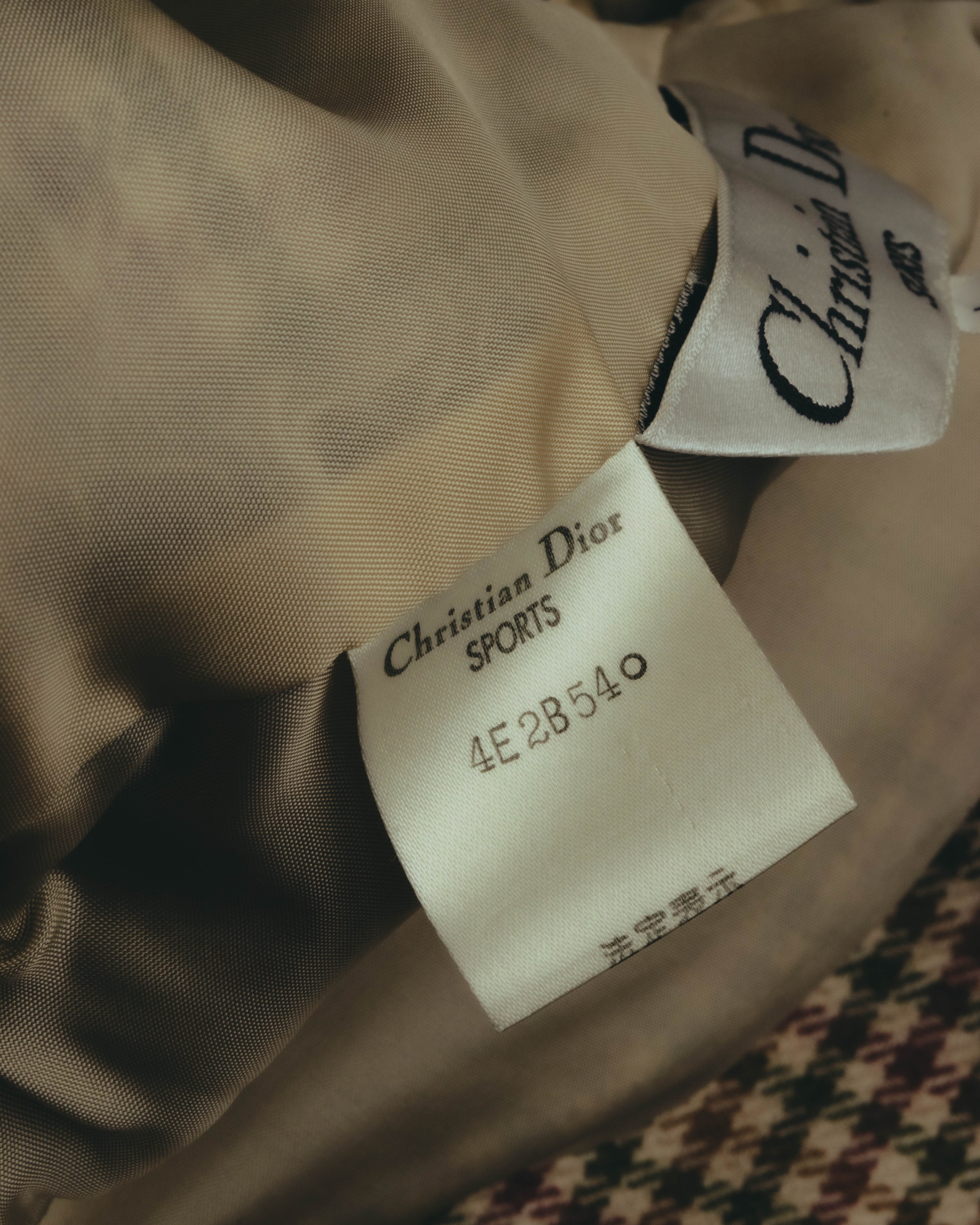 "Christian Dior" 80's-90's Wool check bomber jacket