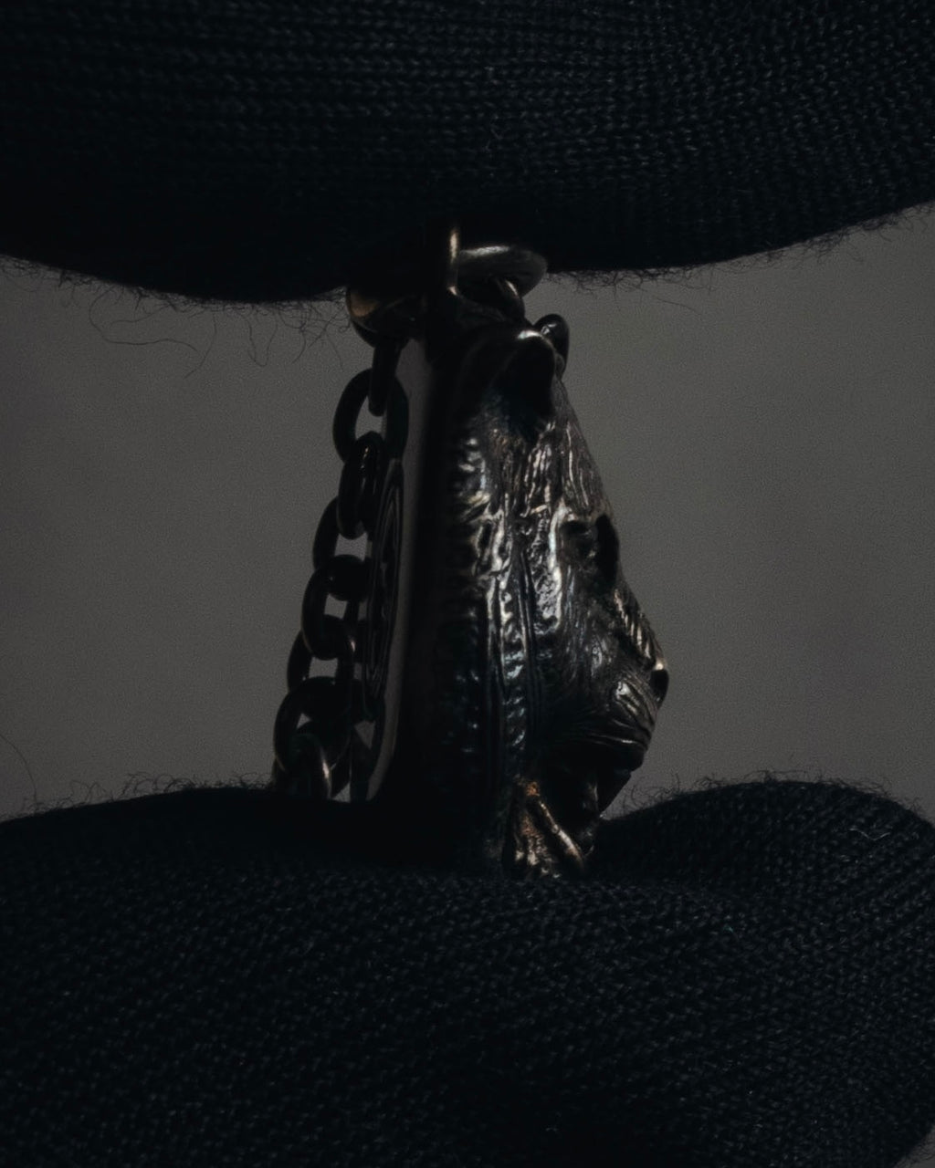 "GUCC" 2016-21 年龄纯银老虎头吊坠项链