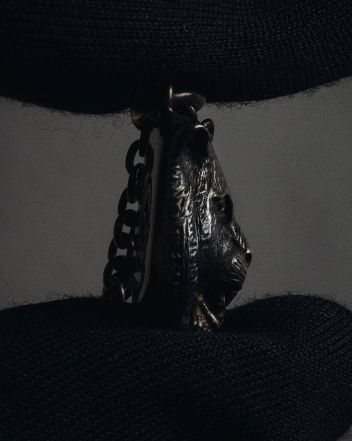 "GUCC" 2016-21 年龄纯银老虎头吊坠项链