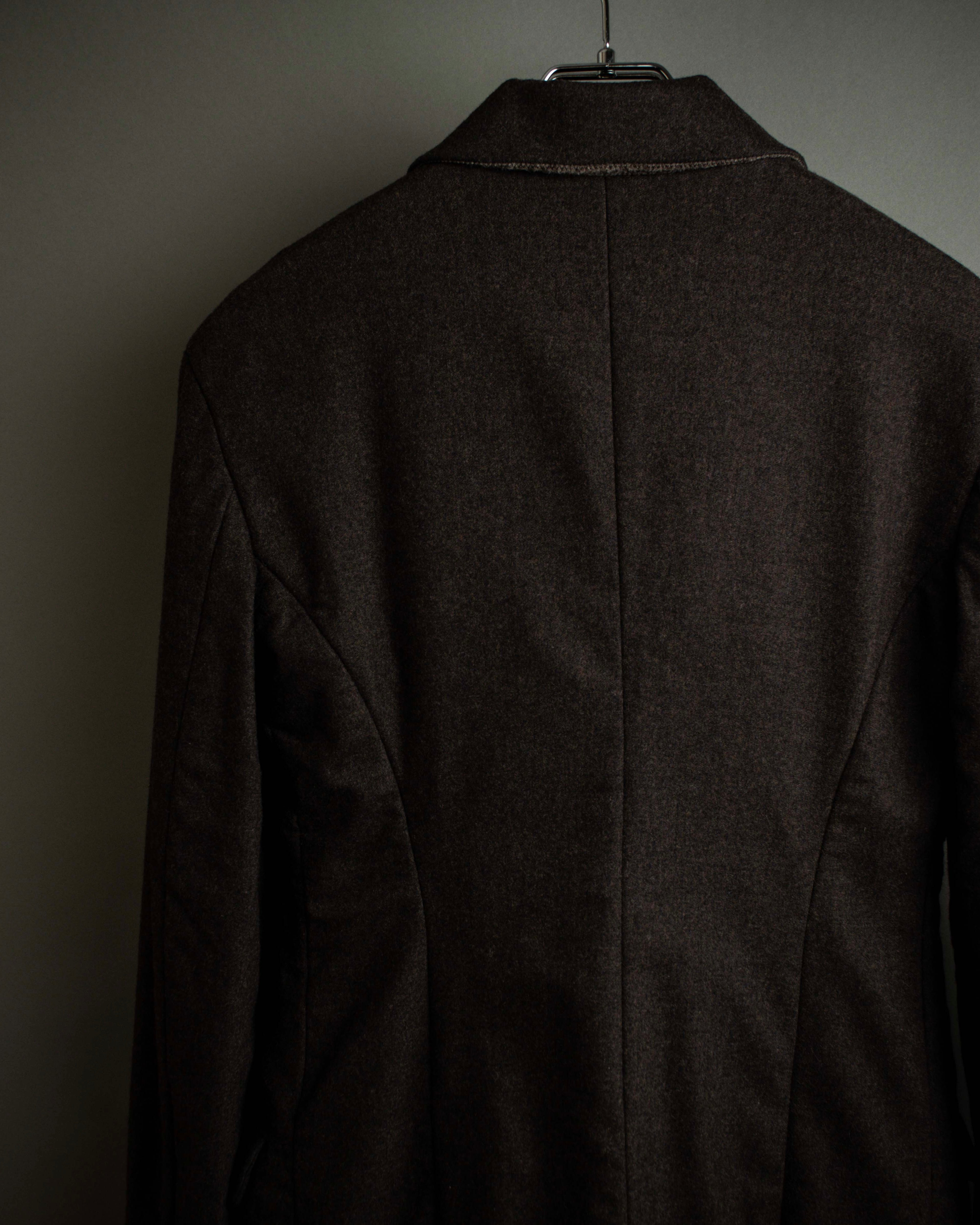 "FENDI" Double-breasted heavy duty wool flannel jacket