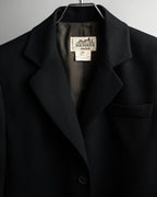 "HERMES" 90's classic detail dark blue tailored jacket
