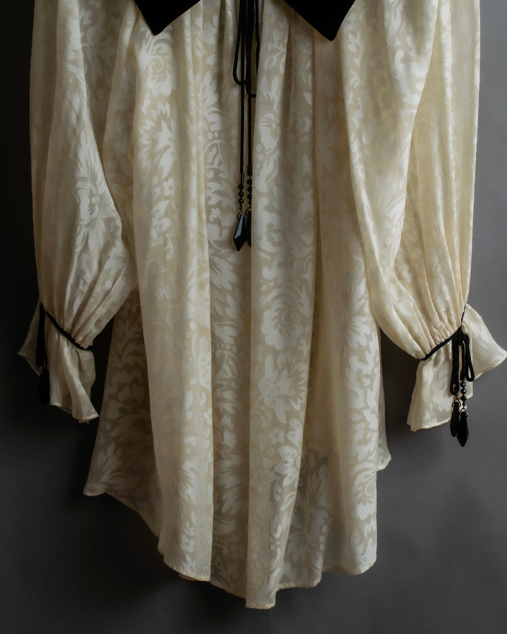 "Christian Dior" Jacquard balloon sleeve dress pullover