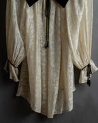 "Christian Dior" Jacquard balloon sleeve dress pullover