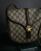 "GUCCI" 1970-80's Clasp design GG logo pattern shoulder bag