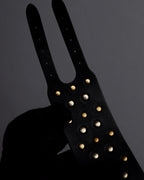 "VALENTINO" Pyramid stud design double buckle leather bracelet