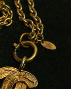 -SPECIAL- “CHANEL” 80’s-90’s Quilted cc pendant chain necklace