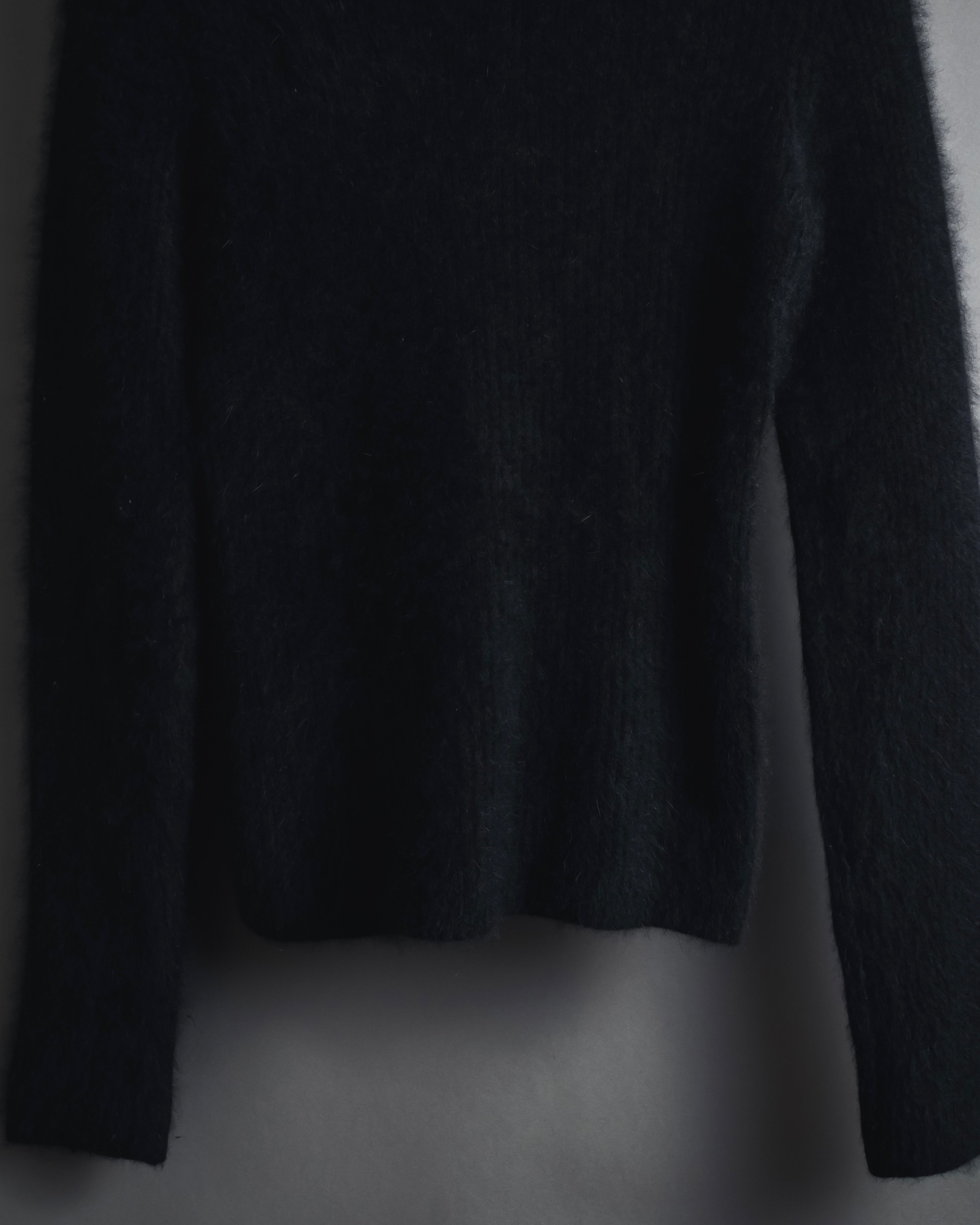 "I WISH" Angora-blend fuzzy turtleneck knit